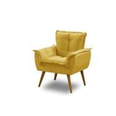 Ver imagem 1 de Poltrona Decorativa Opala Amarela para Sala de Estar Quarto Escritório