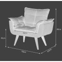 Ver imagem 2 de Poltrona Decorativa Opala Amarela para Sala de Estar Quarto Escritório