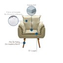 Ver imagem 3 de Poltrona Opala para Sala Quarto Recepção Cadeira Escritório Madeira Pés Palitos Retrô Bege