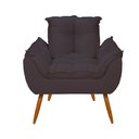 Ver imagem 2 de Poltrona Decorativa Opala Cinza Escuro para Sala de Estar Quarto Escritório