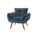 Ver imagem 2 de Poltrona Decorativa Opala Azul Marinho para Sala de Estar Quarto Escritório