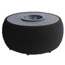 Ver imagem 1 de Mesa de Centro Corda Naval Tampo Alumínio Ripado com Champanheira - Preto