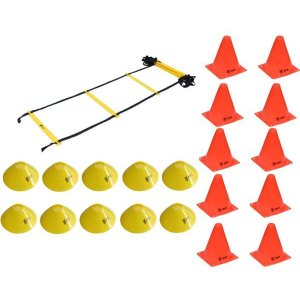 Kit Escada de Agilidade 10 Cones 10 Chapéu Chinês