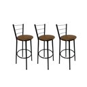 Ver imagem 1 de Kit 3 Banqueta Alta Preta Cozinha Gourmet Americana Balcão:marrom Claro