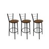 Kit 3 Banqueta Alta Preta Cozinha Gourmet Americana Balcão:marrom Claro - 1