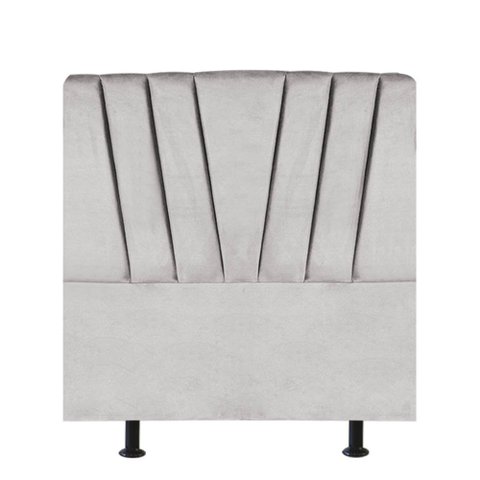 Cabeceira Estofada Bélgica 90cm Solteiro Para Cama Box Quarto Suede Cinza Claro - Gat Magazine