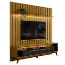 Ver imagem 2 de Rack com Painel para Tv até 70 Polegadas London 2 Portas 1 Prateleira Cedro/preto - Olivar Móveis