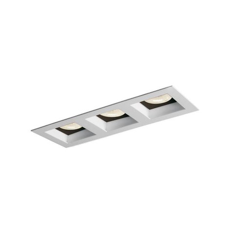 Spot de Embutir Newline Flat para 3 Lâmpadas Mr16 Gu10 Bivolt Branco Preto