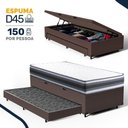 Ver imagem 5 de Cama Box Baú com Colchão de Espuma D45 Double Face Territory Hellen + Auxiliar Solteiro 88cm