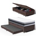 Ver imagem 4 de Cama Box Baú com Colchão de Espuma D45 Double Face Territory Hellen + Auxiliar Solteiro 88cm