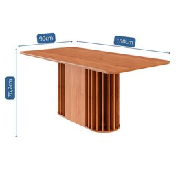 Mesa de Jantar Retangular Tampo Mdf 180cm Mesa para 6 Pessoas Julieta Cimol Cinamomo - 5