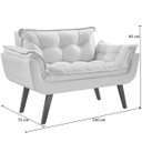 Ver imagem 2 de Conjunto Poltronas Decorativas Opalla 1 Namoradeira e 2 Poltronas de 1 Lugar Pés em Madeira D Salla