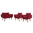 Ver imagem 1 de Conjunto Poltronas Decorativas Opalla 1 Namoradeira e 2 Poltronas de 1 Lugar Pés em Madeira D Salla