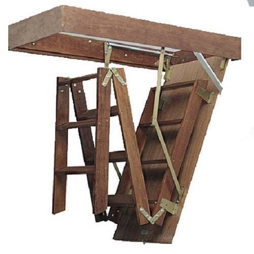 Escada de Sótão desvão de madeira altura teto até 3,50 Metros - Vão DE 140 X 60 cm - 3