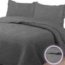 Colcha Queen Bella Dupla Face 03 Peças Cinza Escuro 100% Poliéster - 1