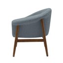 Ver imagem 7 de Poltrona Decorativa Yumi Base Madeira Linho Bouclé Azul Claro Nexta Casa