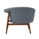 Ver imagem 2 de Poltrona Decorativa Yumi Base Madeira Linho Bouclé Azul Claro Nexta Casa