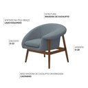 Ver imagem 3 de Poltrona Decorativa Yumi Base Madeira Linho Bouclé Azul Claro Nexta Casa