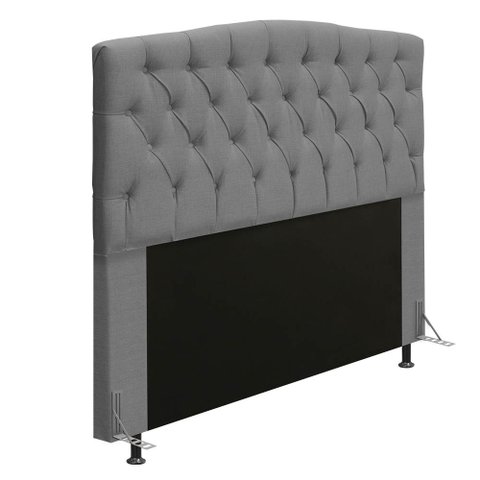 Cabeceira Greta Para Cama Box Queen 160 cm Linho - D’Rossi - Cinza