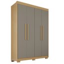 Ver imagem 2 de Guarda-Roupa com Pés 4 Portas 3 Gavetas 100% MDF Veneza Cinza/Jequitibá/Granizo
