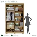 Ver imagem 5 de Guarda-Roupa com Pés 4 Portas 3 Gavetas 100% MDF Veneza Cinza/Jequitibá/Granizo