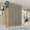 Ver imagem 7 de Guarda-Roupa com Pés 4 Portas 3 Gavetas 100% MDF Veneza Cinza/Jequitibá/Granizo