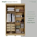 Ver imagem 6 de Guarda-Roupa com Pés 4 Portas 3 Gavetas 100% MDF Veneza Cinza/Jequitibá/Granizo