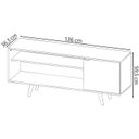 Ver imagem 4 de Rack para Tv 42 Pol 136 Cm 1 Porta R1486 Amendoa Marmore Branco Tecno Mobili