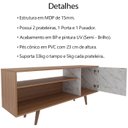 Ver imagem 3 de Rack para Tv 42 Pol 136 Cm 1 Porta R1486 Amendoa Marmore Branco Tecno Mobili