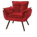 Ver imagem 2 de Conjunto 2 Poltronas Decorativas Para Sala Opala Pés Palito Suede Vermelho UlissesDecor