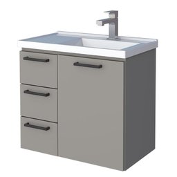 Gabinete Para Banheiro Aço Ameixa 60 Cozimax Cinza Argila - 1