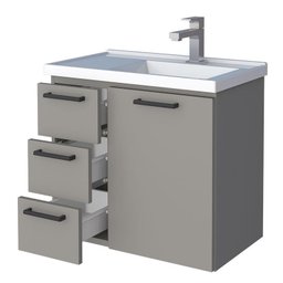 Gabinete Para Banheiro Aço Ameixa 60 Cozimax Cinza Argila - 3