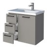 Gabinete Para Banheiro Aço Ameixa 60 Cozimax Cinza Argila - 3