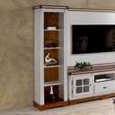 Ver imagem 2 de Torre Manchester 04 Prateleiras de Madeira 2034 Linz Móveis - Off White/imbuia Glazer