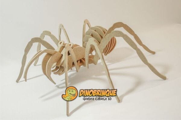 Quebra Cabeça 3D Aranha 28 Peças em MDF - Dinobrinque - 2