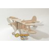 Quebra Cabeça 3D Avião Biplano 18 Peças em MDF - Dinobrinque - 2