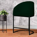 Ver imagem 2 de Poltrona Banqueta Decorativa Luxo Mia Suede Base Metal Preta - Estopar Poltrona Mia Suede Verde