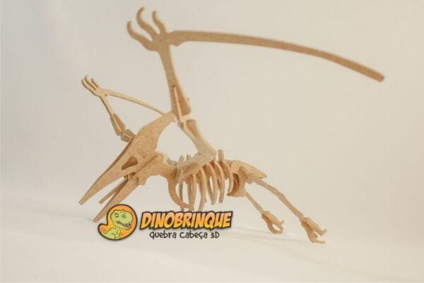 Quebra Cabeça 3D Dinossauro Pteranodon 23 Peças em MDF - Dinobrinque - 2