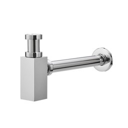 Sifão Copo Cromado Quadratto Luxo Premium Pia Lavatório Demima - 1