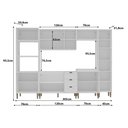 Ver imagem 2 de Cozinha Completa Aurora 305cm Aéreo Portas Vidro Provençal Cor:branco