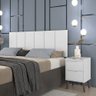 Cabeceira Dubai de Cama Box Casal 1,40:corino Branco - 4