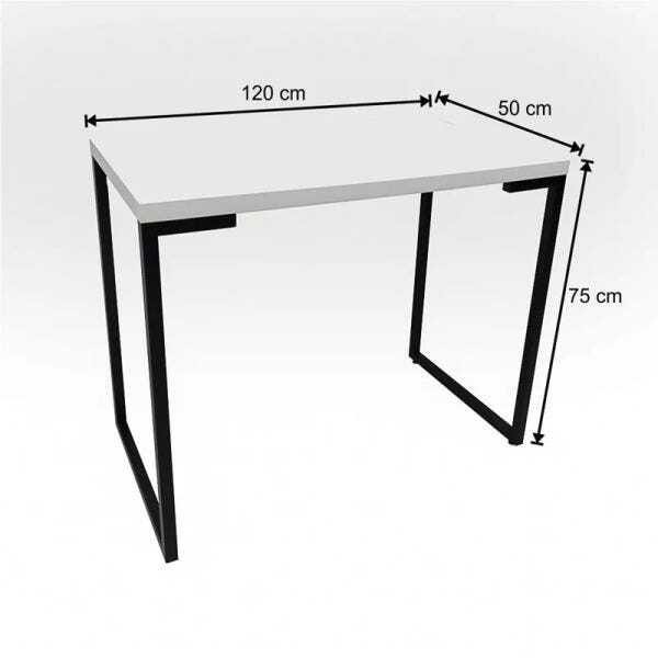 Mesa para Computador Escrivaninha Porto 120cm Branco - Fit Mobel - 4