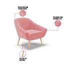 Ver imagem 6 de Kit 01 Namoradeira 02 Lugares e 02 Poltronas Giovana Suede Pés Palito Natural - D’Rossi - Rose