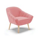 Ver imagem 4 de Kit 01 Namoradeira 02 Lugares e 02 Poltronas Giovana Suede Pés Palito Natural - D’Rossi - Rose