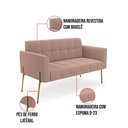 Ver mais imagens de Namoradeira e 2 Poltronas Pé de Ferro Dourado Elisa Bouclê Rosê D03 - D'Rossi