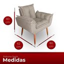 Ver imagem 2 de Poltrona Opala para Sala com Puff Reforçada Suede Cor Bege
