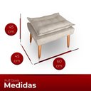 Ver imagem 3 de Poltrona Opala para Sala com Puff Reforçada Suede Cor Bege
