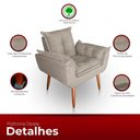 Ver imagem 4 de Poltrona Opala para Sala com Puff Reforçada Suede Cor Bege