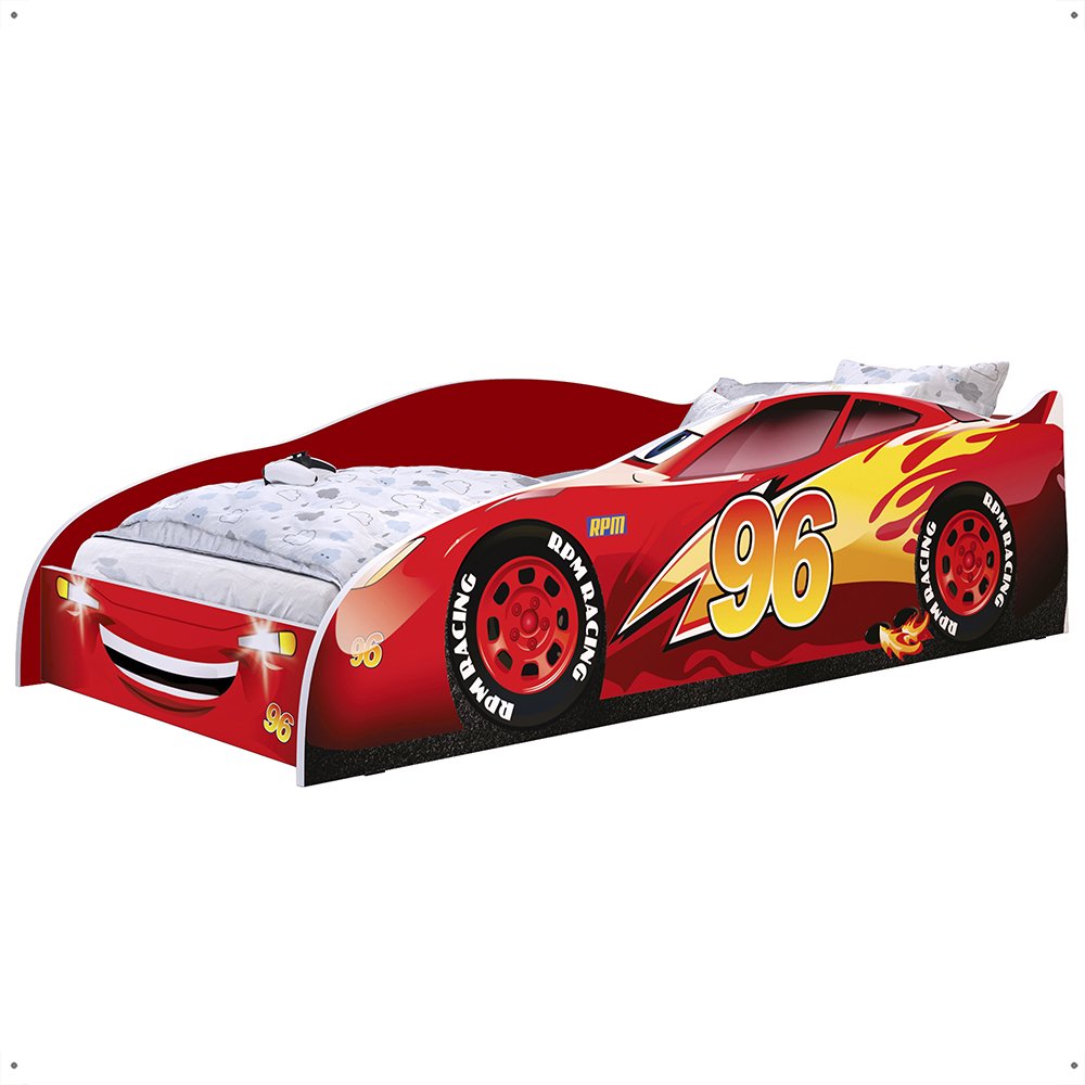 Mini Cama Infantil Carro 96 Mdf Montessoriana Segura Decoração Tema Quarto Menino - Vermelho - Rpm