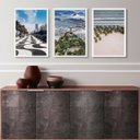 Ver imagem 1 de Kit 3 Quadros Fotos Rio de Janeiro- Cristo e Copacabana 45x34cm - com Vidro:madeira Branca
